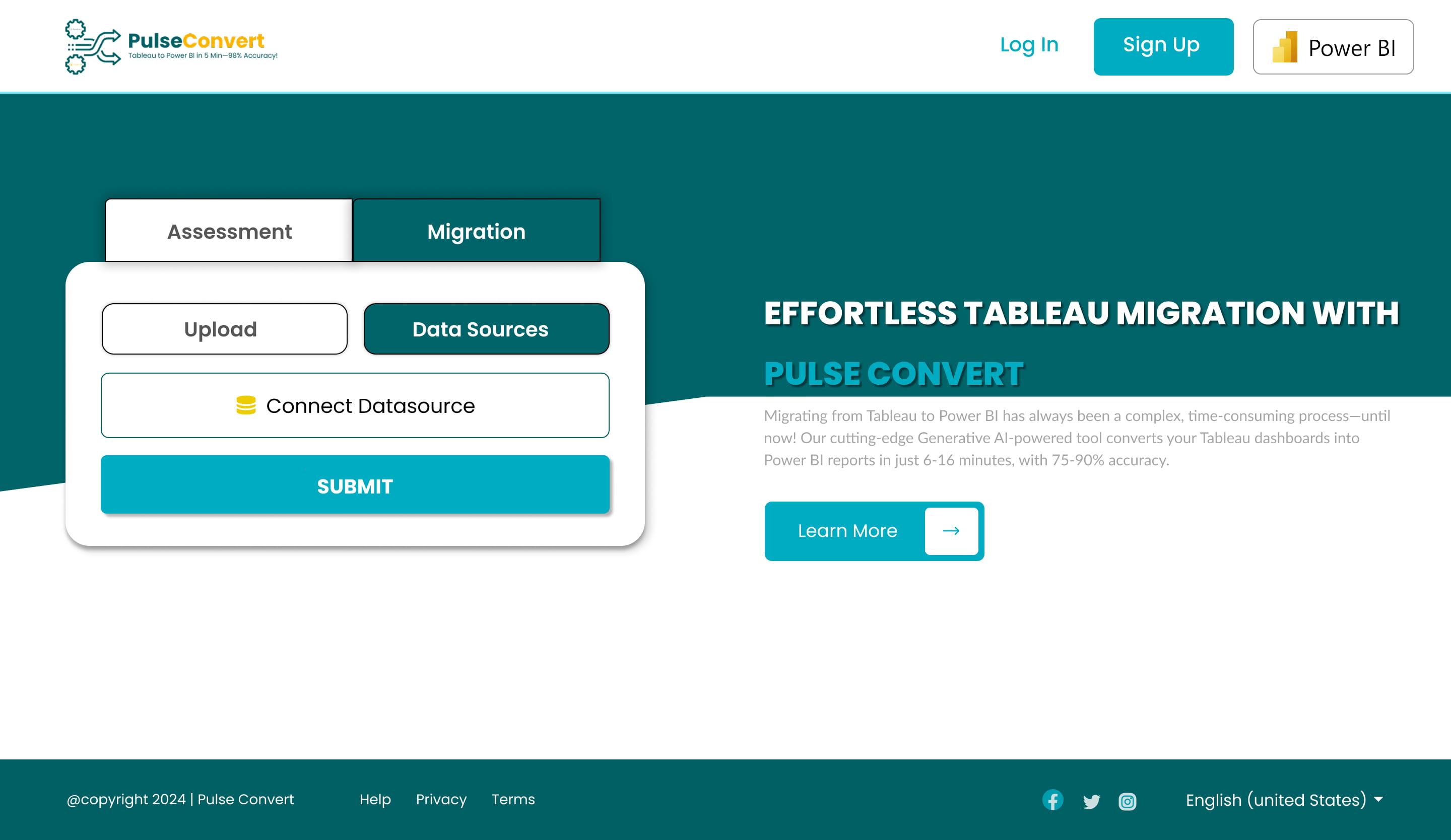 Pulse Convert Data Sources Configuration Screenshot