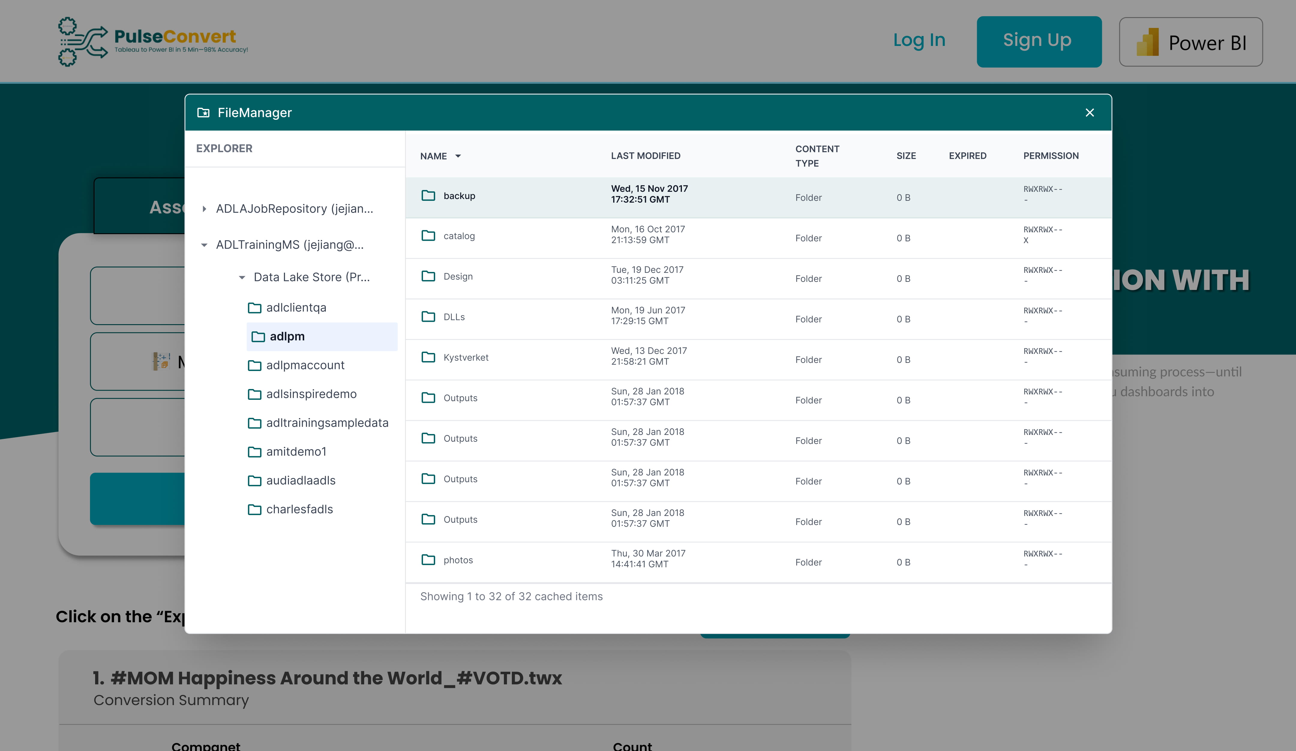 Pulse Convert File Manager Dashboard Screenshot