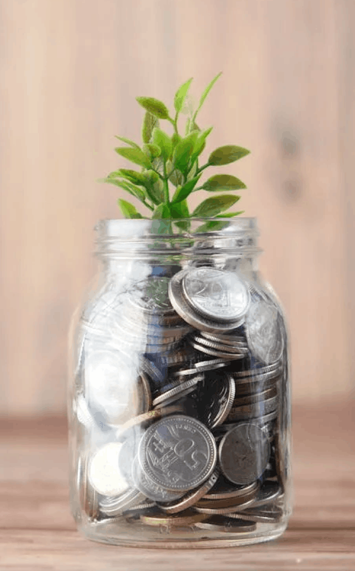 Jar with coins